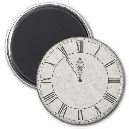 Roman Numeral Clock Face BW Magnet