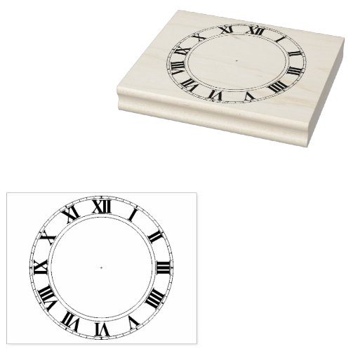 Roman Numeral Clock Face Rubber Stamp