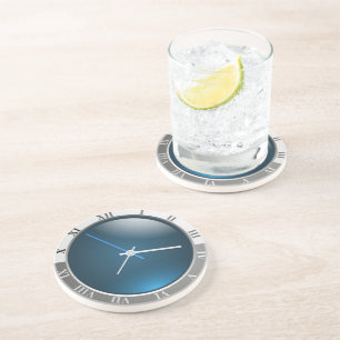 ROMAN NUMERAL CLOCK SANDSTONE COASTER