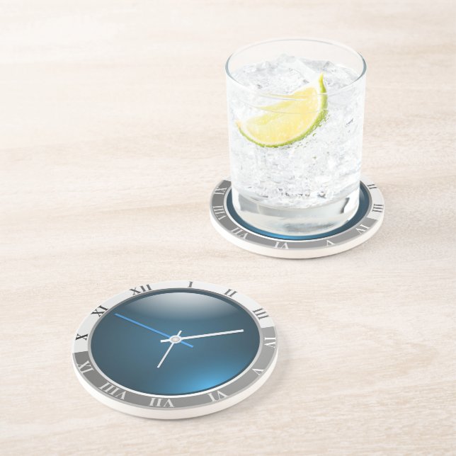 ROMAN NUMERAL CLOCK SANDSTONE COASTER (Side)