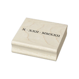 Roman Numeral Date Sticker Rubber Stamp