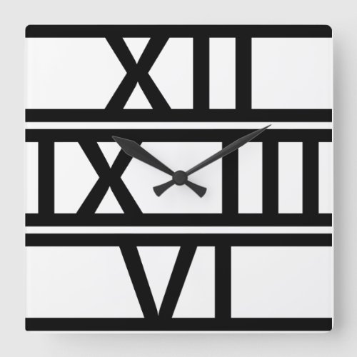Roman Numeral Deco Square Wall Clock