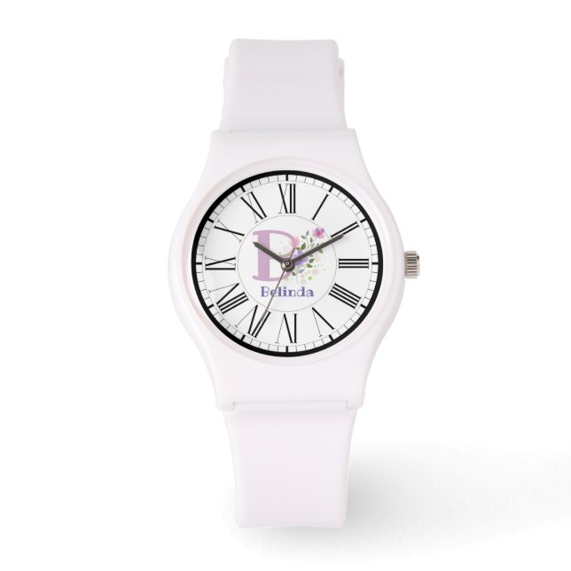 Roman Numeral Design with Initial and Name Watch (Front)