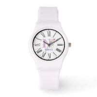 Roman Numeral Design with Initial and Name Watch