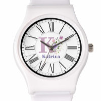 Roman Numeral Design with Initial and Name Watch