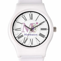Roman Numeral Design with Initial and Name Watch