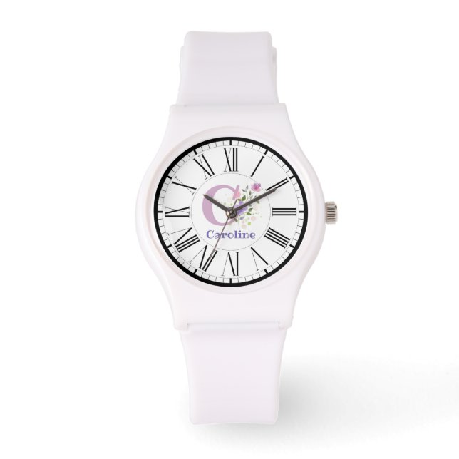 Roman Numeral Design with Initial and Name Watch (Front)