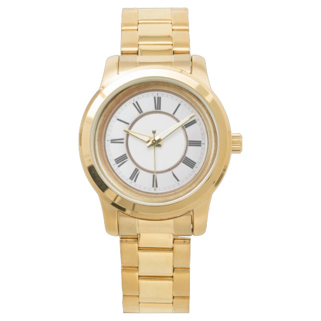 Roman Numeral Gold Unisex Watch (Front)