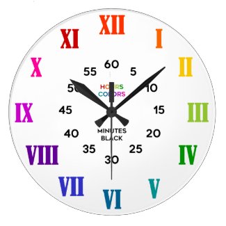 Roman Numeral Rainbow Learn to Tell Time Classroom Large Clock