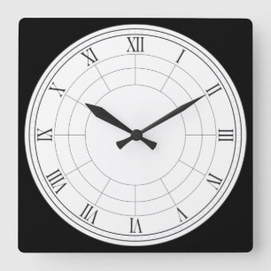 Roman Numeral Square Wall Clock