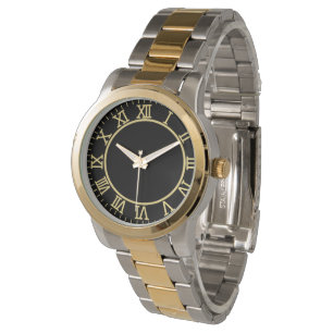 Roman Numeral Two-Tone Gold & Silver Watch
