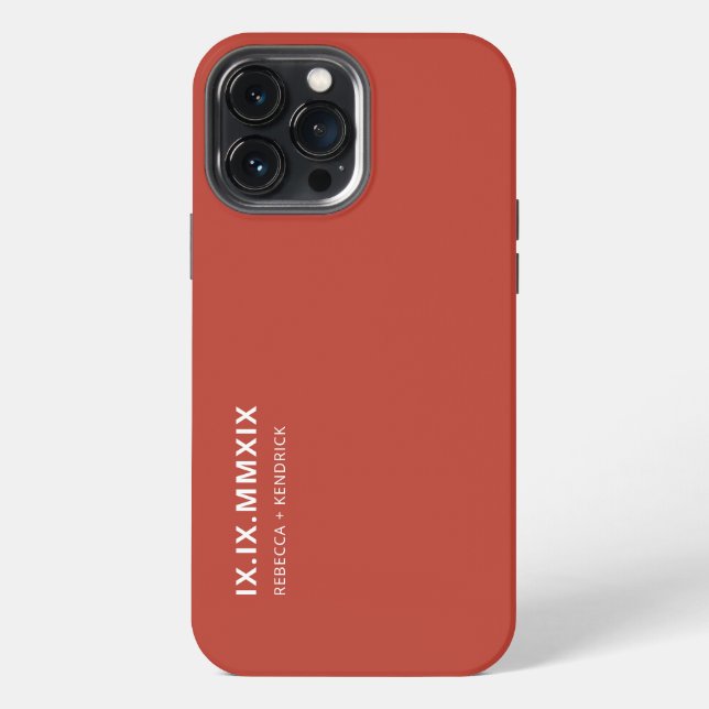  Roman Numerals Anniversary Date Matching Couple iPhone Case (Back)