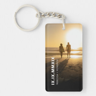 Roman Numerals Anniversary Special Date Birthday Keychain