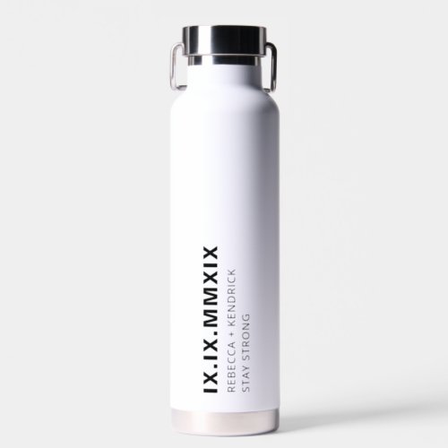  Roman Numerals Anniversary Special Date Modern Water Bottle