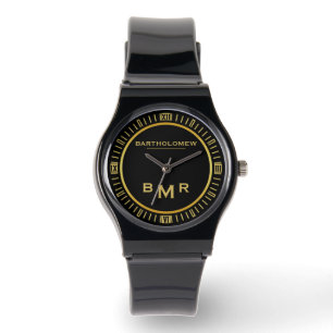 Roman Numerals Black and Gold Watch