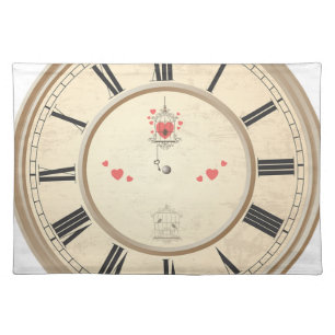 Roman Numerals Clock Design Placemat