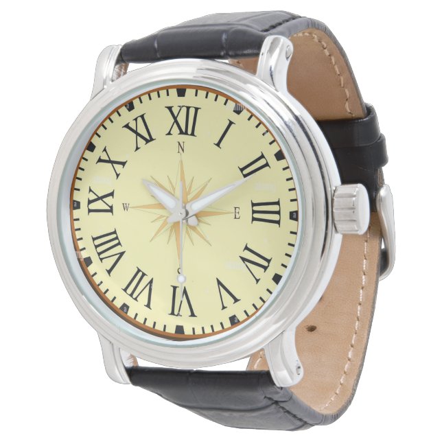 Roman Numerals Modern number big Easy to Read Watc Watch (Angled)
