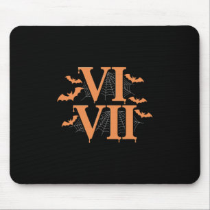 Roman Numerals Vi Vii 67 Meme Gen Alpha Halloween  Mouse Pad