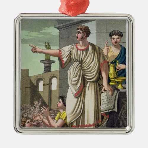 Roman Orator from LAntica Roma 1825 colour l Metal Ornament