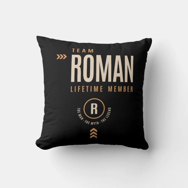 Roman Personalized Name - Funny Roman Throw Pillow (Front)