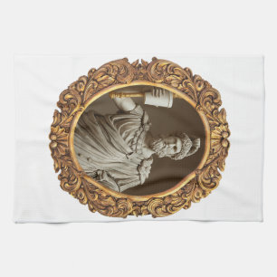 Roman Renaissance Emperor Portrait Holding Coffee  Kitchen Towel