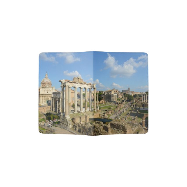 Roman Ruins in Rome Italy Passport Holder (Opened)