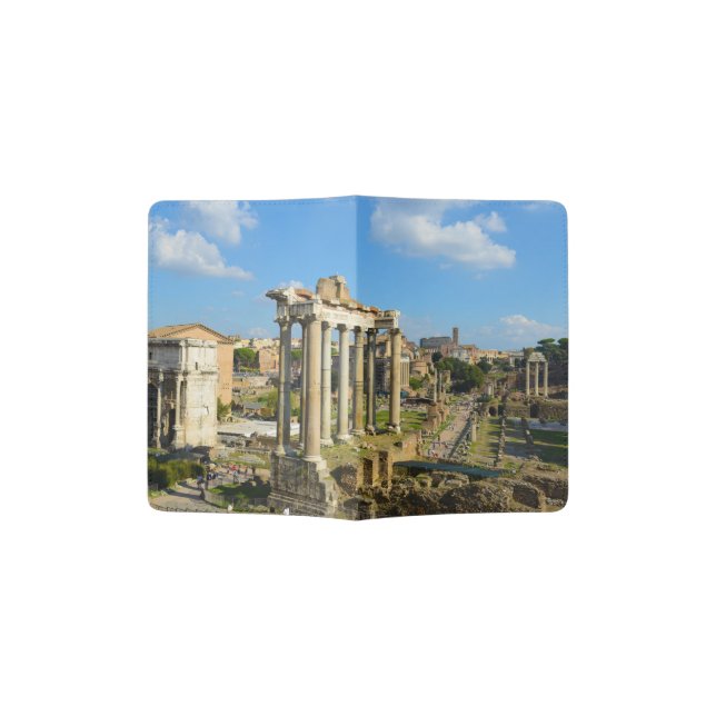 Roman Ruins in Rome Italy Passport Holder (Opened)