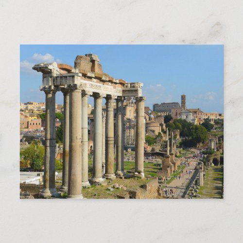 Roman Ruins in Rome Italy Postcard