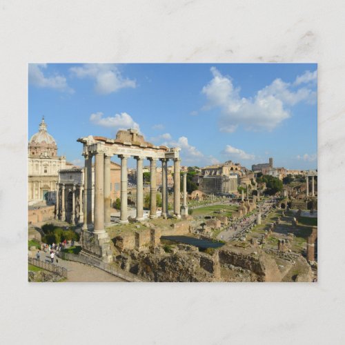 Roman Ruins in Rome Italy Postcard