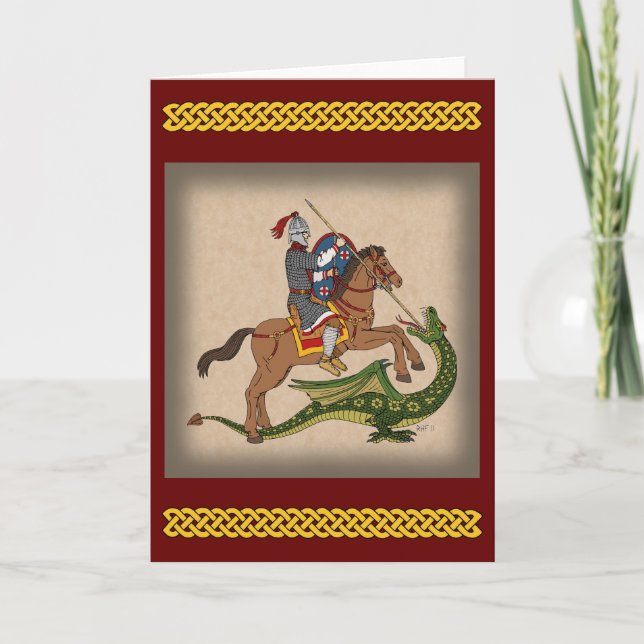 Roman Saint George and the Dragon Card (Front)