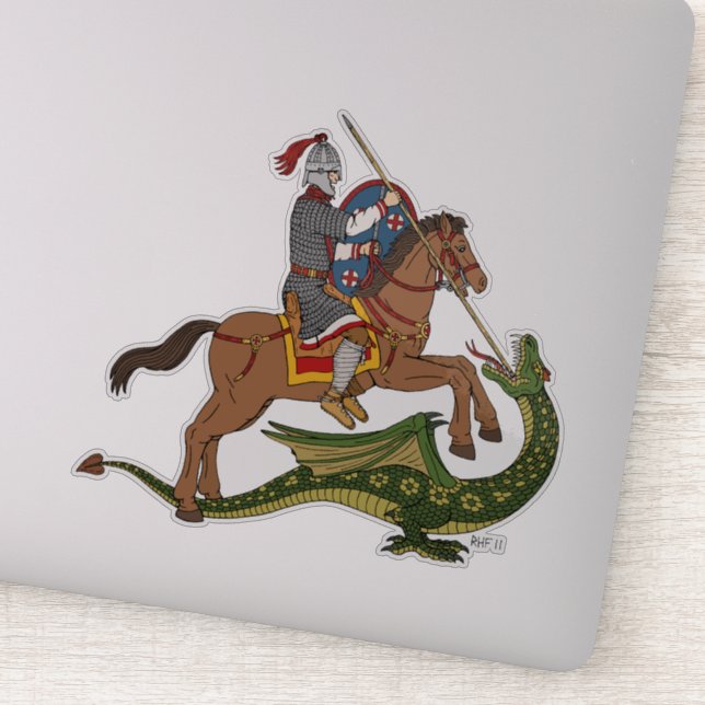 Roman Saint George and the Dragon Sticker (Detail)