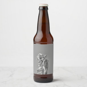 Roman sculptures in modern composition beer bottle label