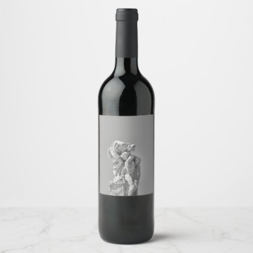 Roman sculptures in modern composition wine label