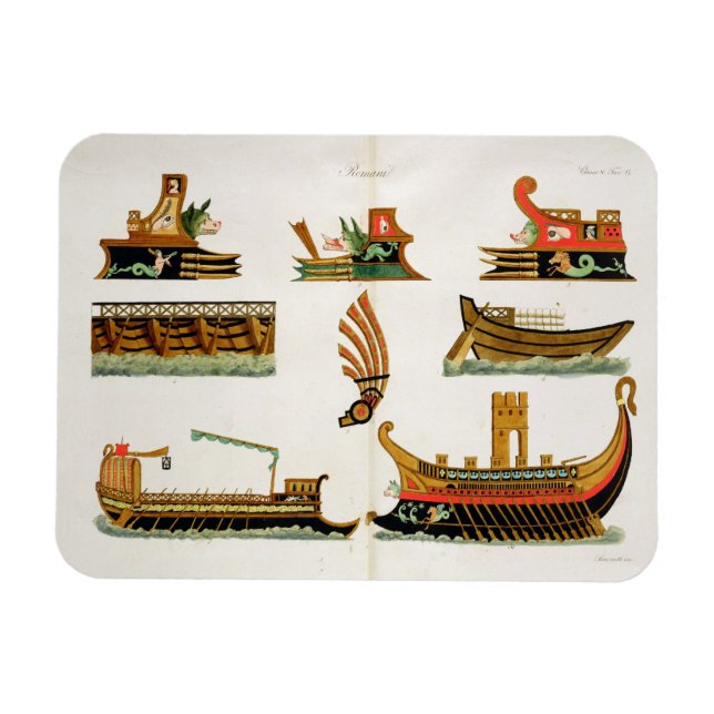 Roman Ships with details of figureheads, plate 23, Magnet (Horizontal)