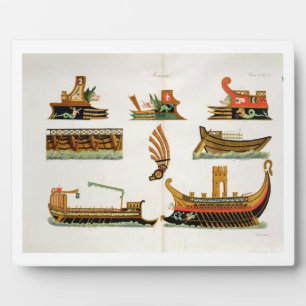 Roman Ships with details of figureheads, plate 23, Plaque