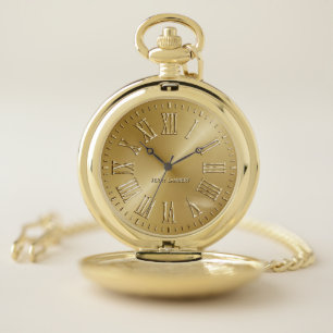 Roman Signature Gold Pocket Watch