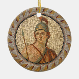 Roman Soldier Mosaic Ceramic Ornament