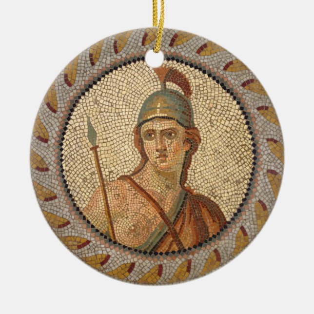Roman Soldier Mosaic Ceramic Ornament (Front)