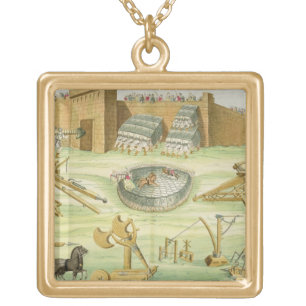 Roman Soldiers Besieging a Town, plate 23B, class Gold Plated Necklace