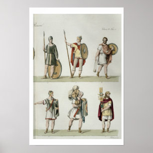 Roman Soldiers, detail from plate 2, class 5 of Pa Poster
