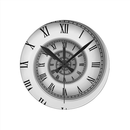 Roman Spiral 121 Round Clock