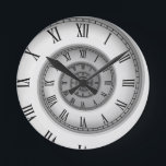Roman Spiral 121 Round Clock<br><div class="desc">A spiral faced clock design,  with Roman numerals spiraling back into the depths of a vortex of time itself. And,  you are getting sleepy,  sleepy.</div>