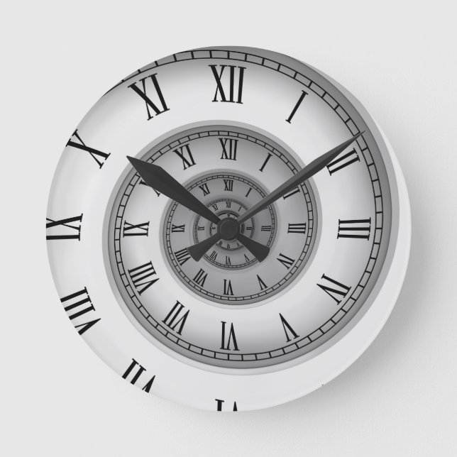 Roman Spiral 121 Round Clock (Front)