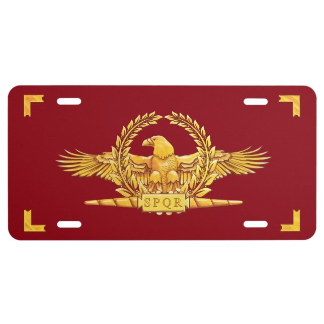 Roman SPQR Eagle Vexilla License Plate (Front)