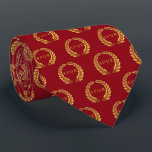 Roman SPQR Laurel Patterned Neck Tie<br><div class="desc">A hand-painted design of a Roman Laurel and SPQR brick patterned.</div>