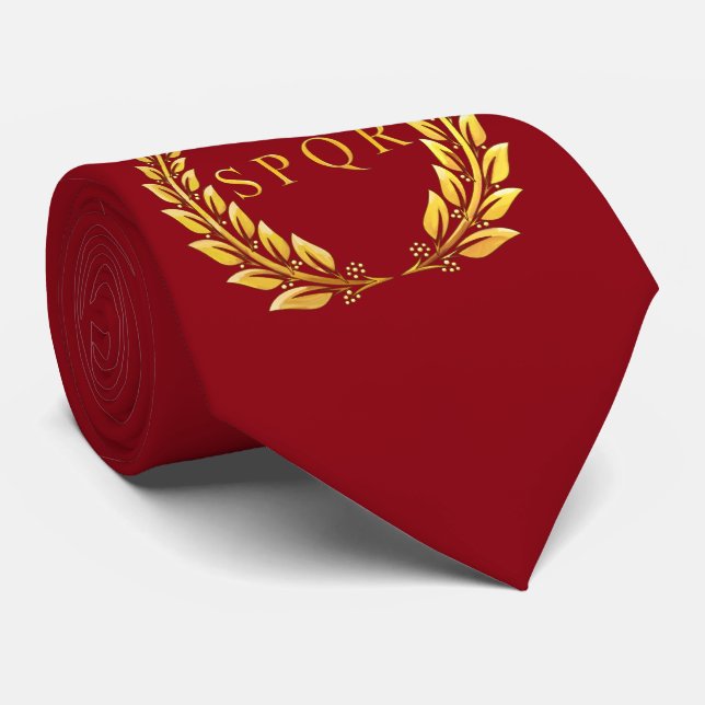 Roman SPQR Laurel Tie (Rolled)