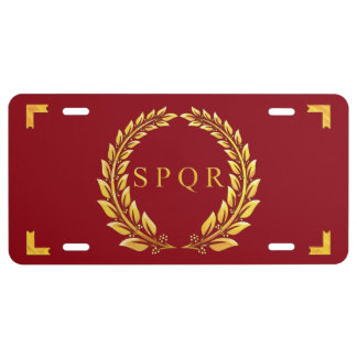 Roman SPQR Laurel Vexilla License Plate