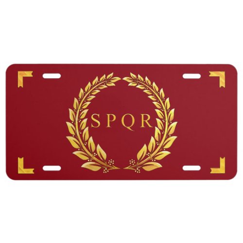 Roman SPQR Laurel Vexilla License Plate