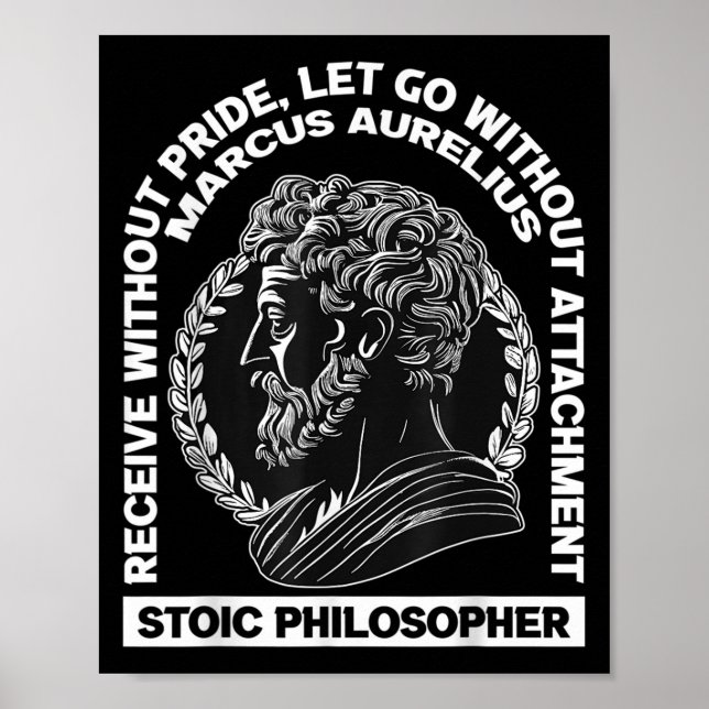 Roman Stoic Philosophy Marcus Aurelius Latin Quote Poster (Front)