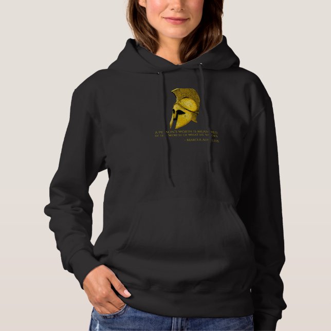 Roman Stoicism   Marcus Aurelius Quote   Stoic Phi Hoodie (Front)